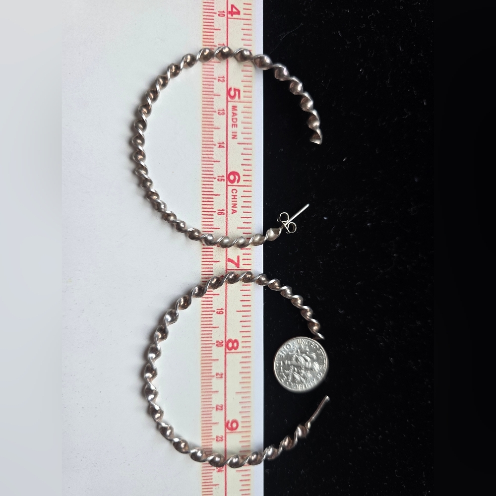 Large Solid Sterling Silver Tested 925 2 3/8 Inch… - image 3